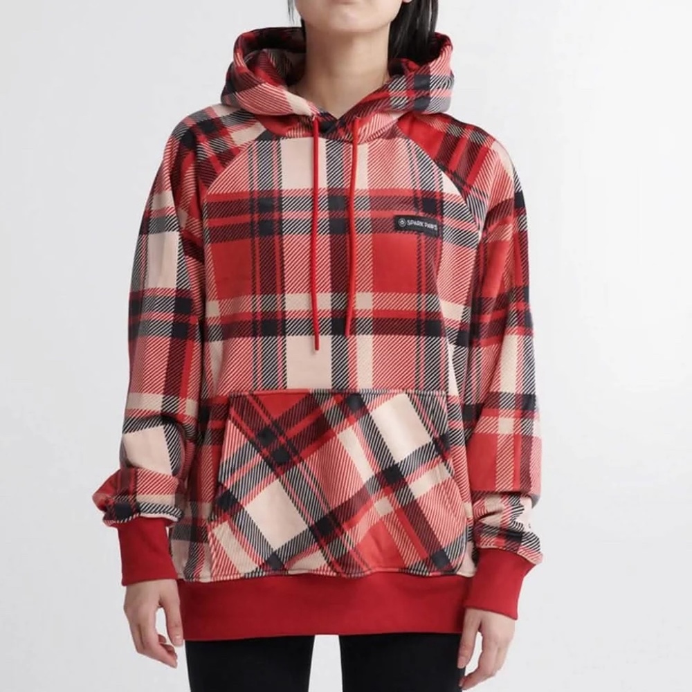 NWOT! Sparkpaws Red Plaid Human Hoodie in 2XL